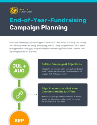 business  Template: Calendrier de planification d'une campagne de collecte de fonds à but non lucratif