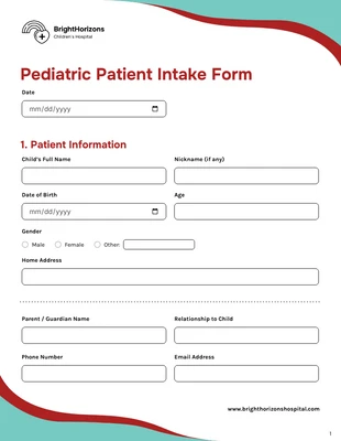 premium interactive Template: Vorlage für ein Patientenaufnahmeformular