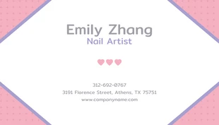 Candy Pink Purple Business Card Nail-Art - صفحة 2