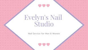 Free  Template: Candy Pink Purple Business Card Nail-Art