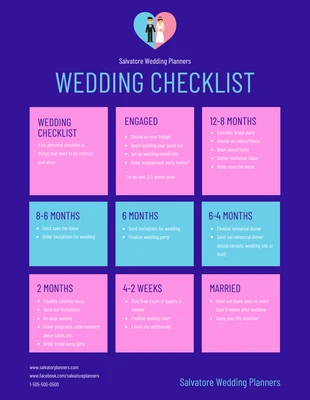 Free  Template: Bold Planner Wedding Checklist