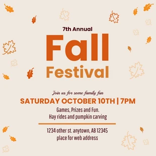 Free  Template: Postagem no Instagram sobre o Fall Festival