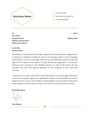Free  Template: White Clean Vintage Business Letterhead Template