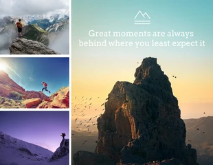 premium  Template: Collage de photos de randonnées en montagne