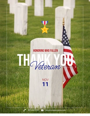 Free  Template: Photo Background Veteran's Day Poster
