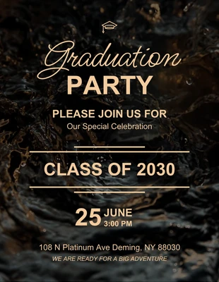 Free  Template: Schwarz Modern Graduation Party Flyer