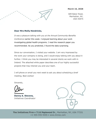 Free  Template: Keep In Touch Letterhead