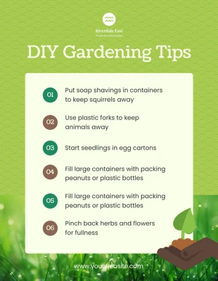 Free  Template: Cartel verde amarillo de consejos de jardinería DIY