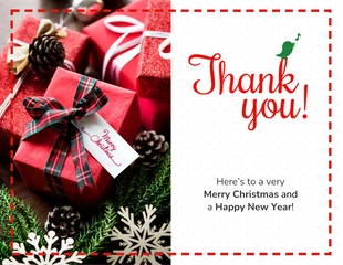Red Thank You Christmas Card