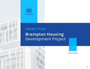 business  Template: Plano do Projeto Habitacional Blue Grid