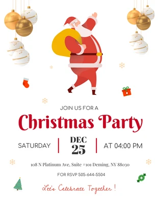 Free  Template: Red and White Christmas Party Poster