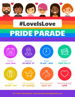 premium  Template: Illustrativer Veranstaltungsflyer für die Pride Parade
