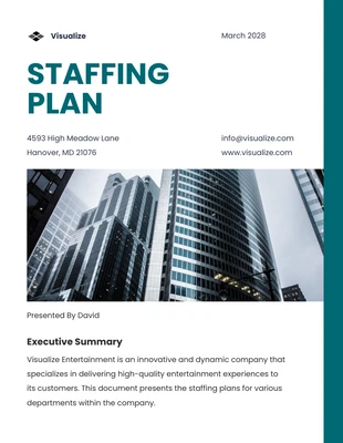 Free  Template: Simple Green Staffing Plan