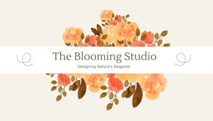 Free  Template: Einfache Blumen-Visitenkarte Browns