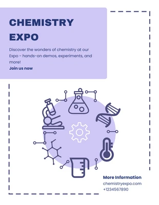 Free  Template: Violet Chemistry Expo Poster Template