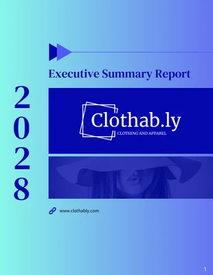 business  Template: Modelo de relatório de resumo executivo azul escuro