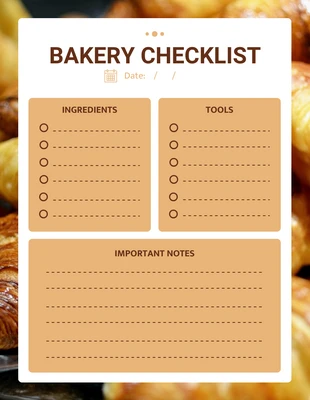 Free  Template: Crema e marrone Lista di controllo della panetteria per lo shopping minimalista