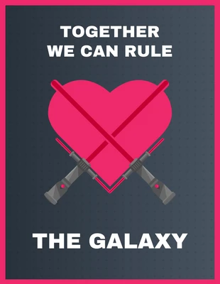 Free  Template: Divertida tarjeta de San Valentín de Star Wars