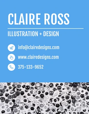 Free  Template: Blue Funny Illustrator Business Card