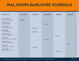 Free  Template: Orange Employee Schedule