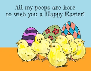 Free  Template: Peeps Easter Card