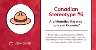 Free  Template: Postagem no LinkedIn com perguntas frequentes sobre o estereótipo canadense