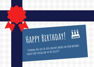 Free  Template: Navy Grey And White Modern Minimalist Gift Birthday Postcard