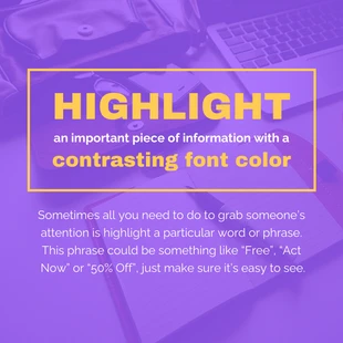 premium  Template: Lilac Contrasting Font Instagram Post