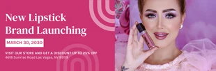 Free  Template: Pink Modern Simple Lipstick Product Banner