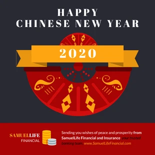 Free  Template: Publication Instagram du Nouvel An chinois de la Banque financière
