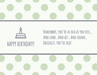 Free  Template: Cartão de aniversário com humor simples