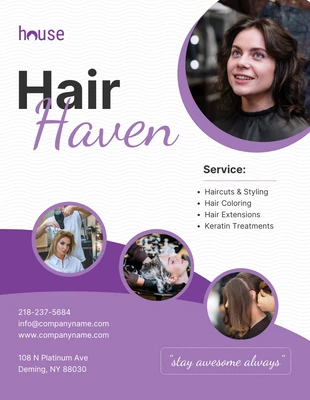 Free  Template: Elegant Purple Flyer Hair Salon