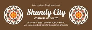 Free  Template: Ilustração minimalista marrom da mandala Diwali Banner