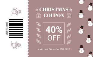 Free  Template: White And Light Brown Modern Illustration Christmas Coupons