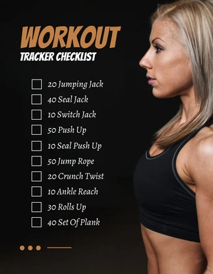 Free  Template: Black Simple Workout Tracker Schedule Template