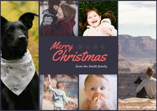 Free  Template: بطاقة عيد الميلاد العائلية