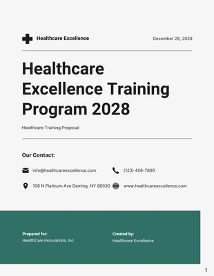 business  Template: Green and Grey Simple Modern Healthcare Proposals