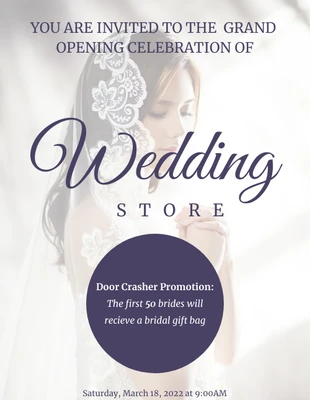 Free  Template: Folheto do evento de inauguração da loja de noivas