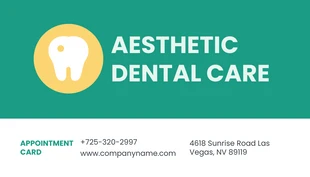 Free  Template: Cartão De Visita Teal Modern Dental Care Clinic Appointment