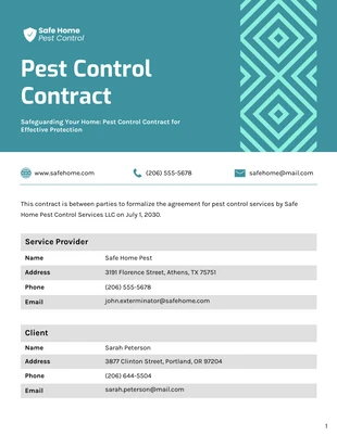 premium  Template: Pest Control Contract Template