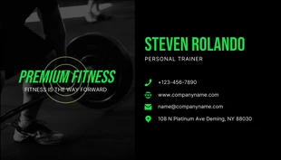 Dark And Green Professional Fitness Business Card - صفحة 2