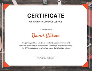 Free  Template: White and Orange Photo Workshop Certificate