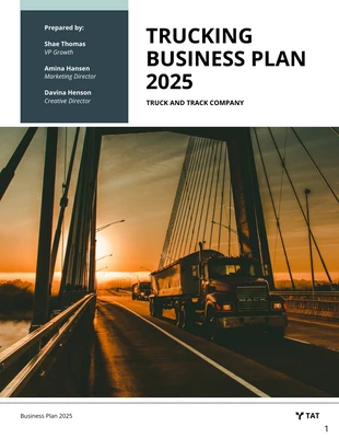 premium  Template: Modelo de plano de negócios para caminhões
