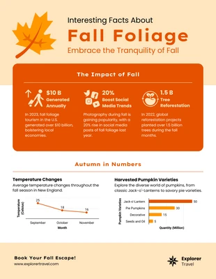 business  Template: Interessante Fakten zur Herbstlaub-Infografik