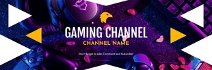 Free  Template: Purple White And Yellow Modern Rustic Futuristic Channel Gaming Banner