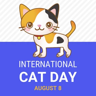 Free  Template: Simple Cat Day Instagram Post