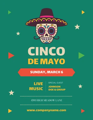 Free  Template: Modello di poster per eventi del festival Cinco De Mayo dai colori vivaci