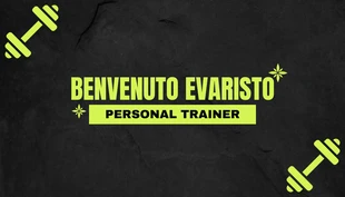 Free  Template: Cartão de visita preto e verde com textura moderna para personal trainer esportivo