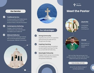 Simple Blue and White Church Brochure - Pagina 2