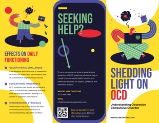 Free  Template: OCD Understanding Accordion-Fold Brochure